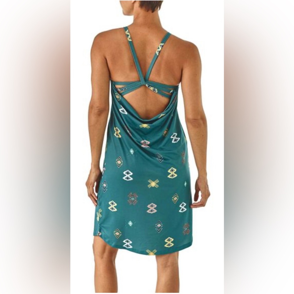 π EUC PATAGONIA Sliding Rock Teal Dress | Womenβs Small - Picture 2 of 9